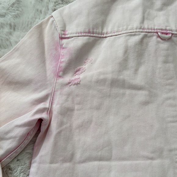 SER.O.YA Mariel Denim Button-Front Shirt Jacket Pink Size M - Picture 15 of 15